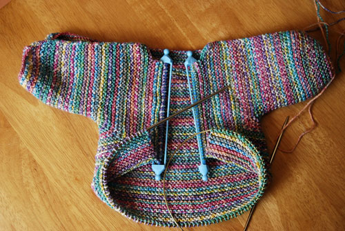 Looka Baby Jacket appears in my knitting project