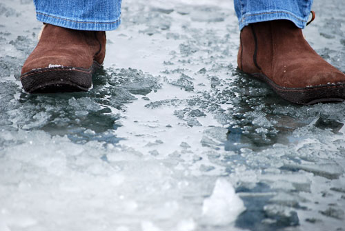 Yes I am standing on frozen water, so weird!