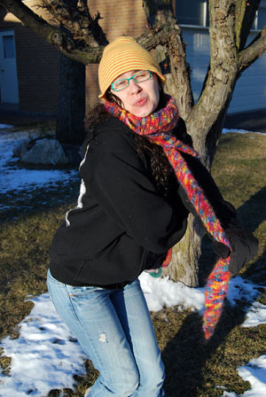 I think the girl like to model, although she denies it of course
