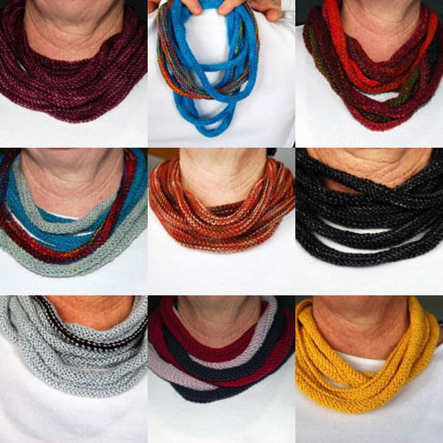 All the Seven Circles I managed to knit during the Winter Olympics 2010 Eight and a Half and a tiny bit more :)