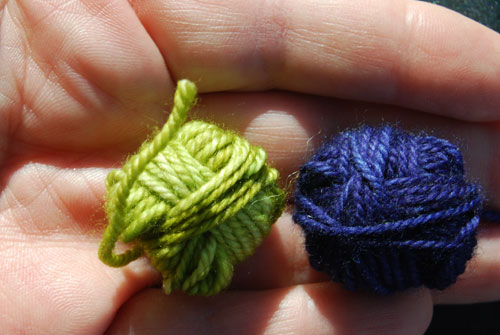 The leftover balls of yarn